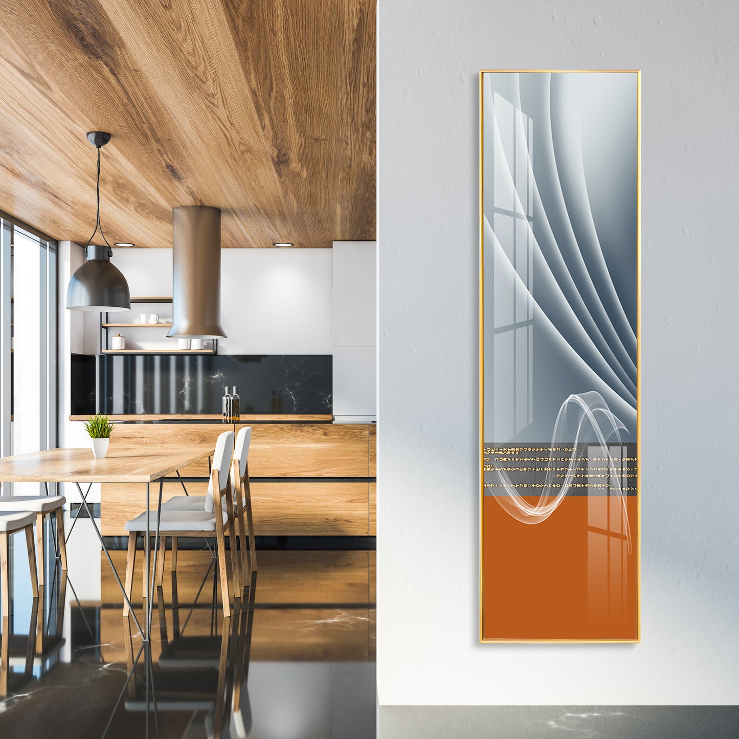 Glowing Wave Premium Acrylic Vertical Wall Art