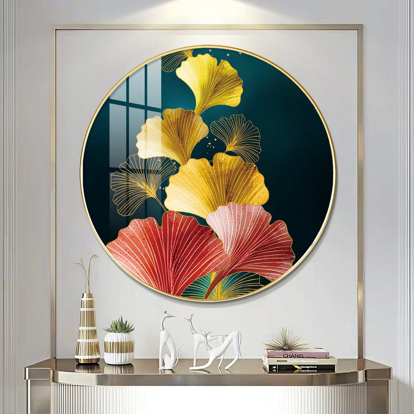 Colorful Petals Premium Acrylic Round Wall Art