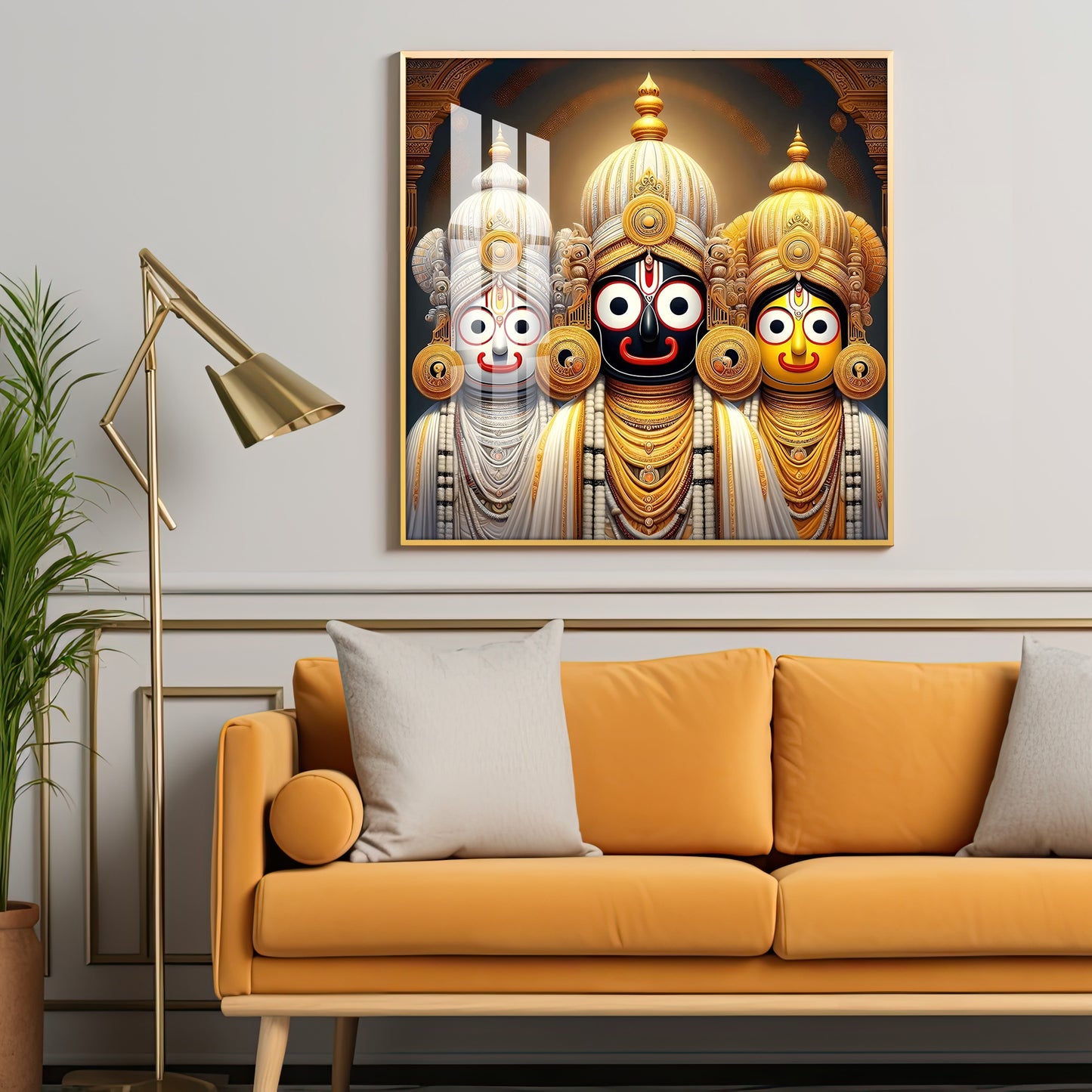 Lord Jagannath Balabhadra And Subhadra Premium Acrylic Square Wall Art