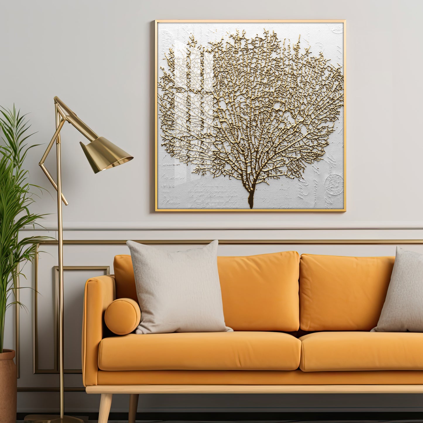 Golden Tree Premium Acrylic Square Wall Art