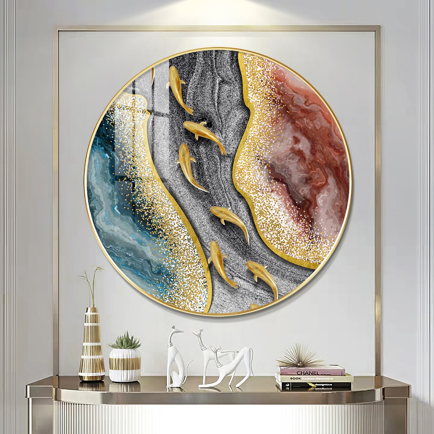 Oceanic Embrace Premium Acrylic Round Wall Art