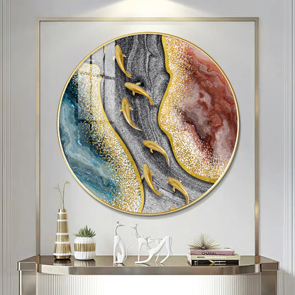 Oceanic Embrace Premium Acrylic Round Wall Art