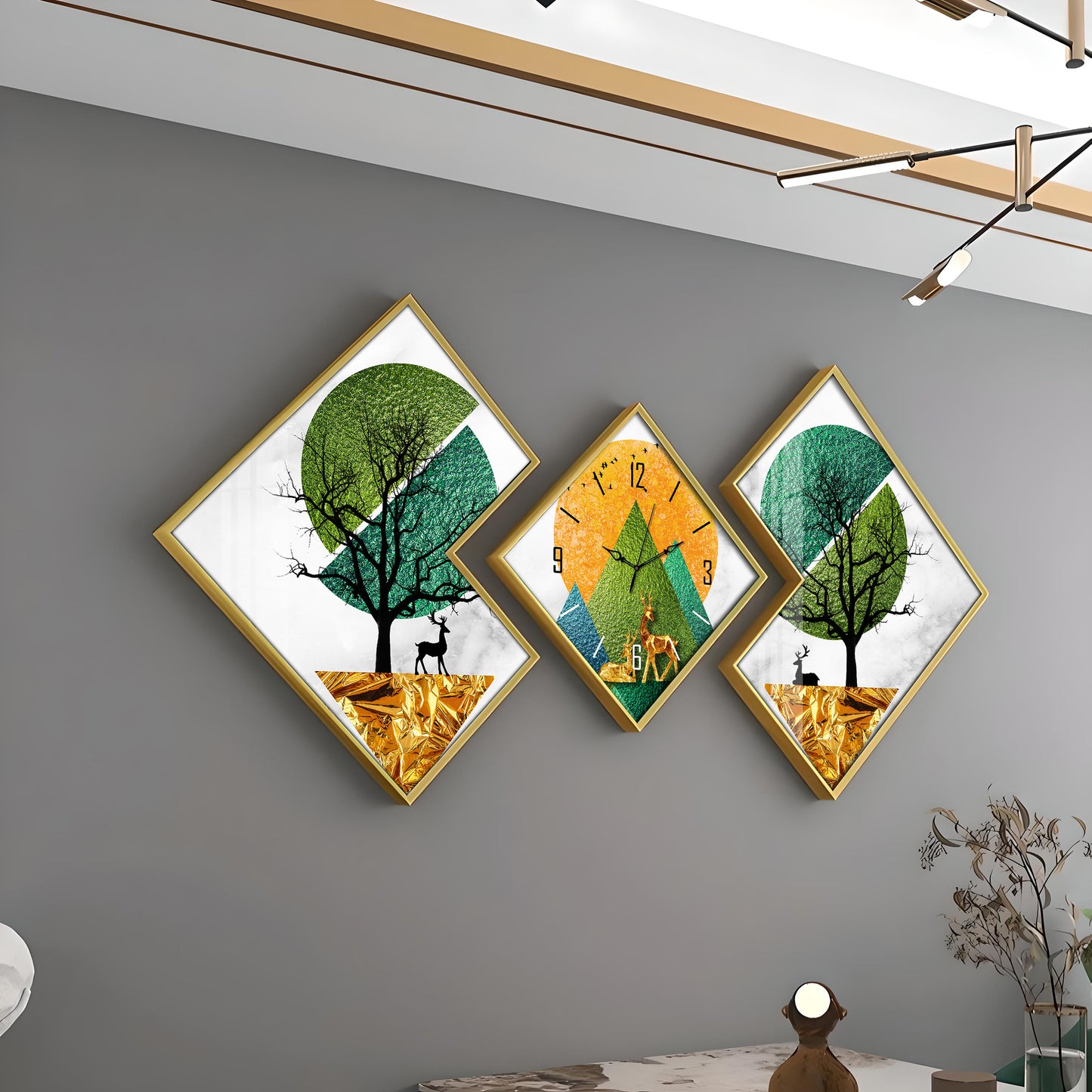 Green Forest Premium Acrylic Wall Clock