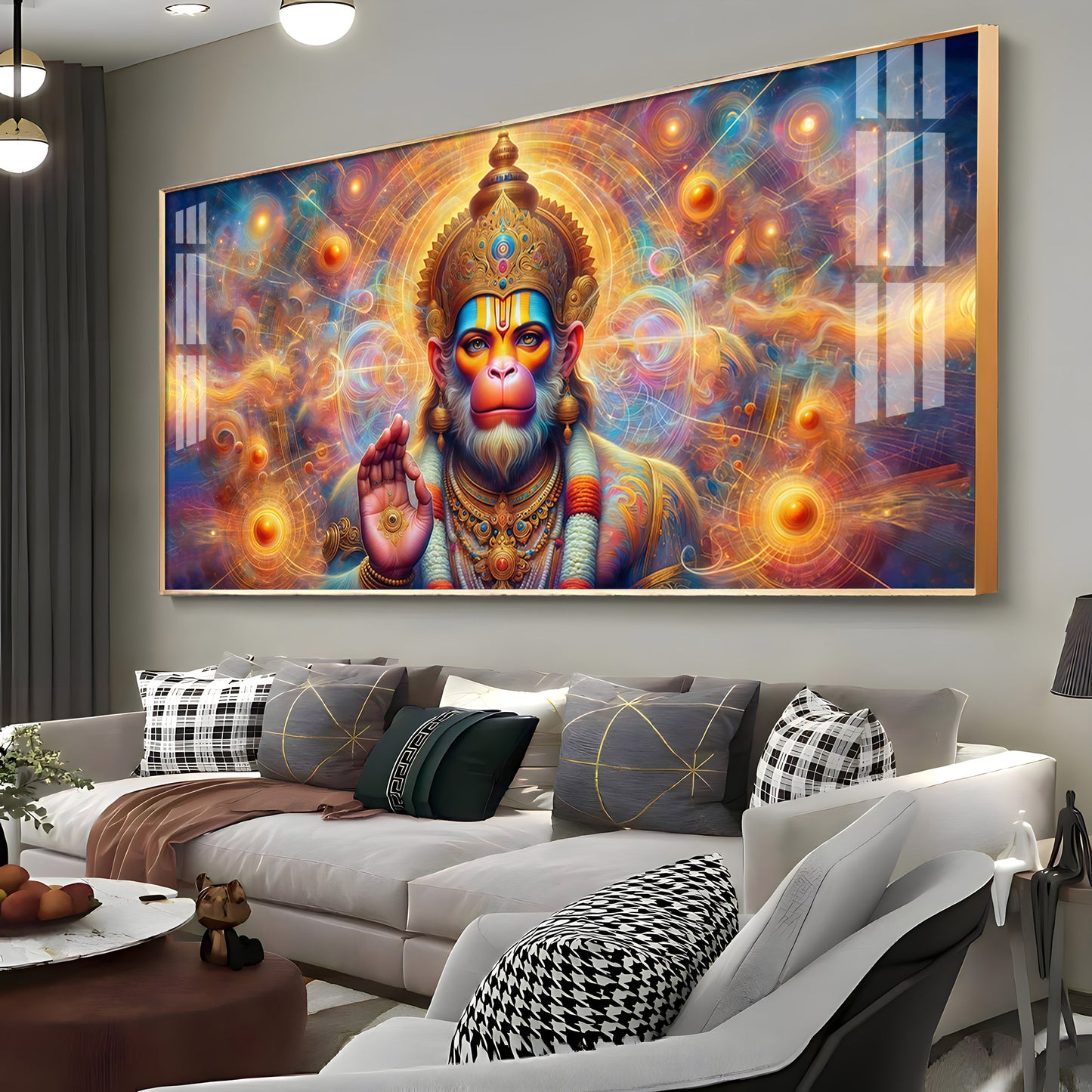 Divine Bajarang Bali Premium Acrylic Horizontal Wall Art
