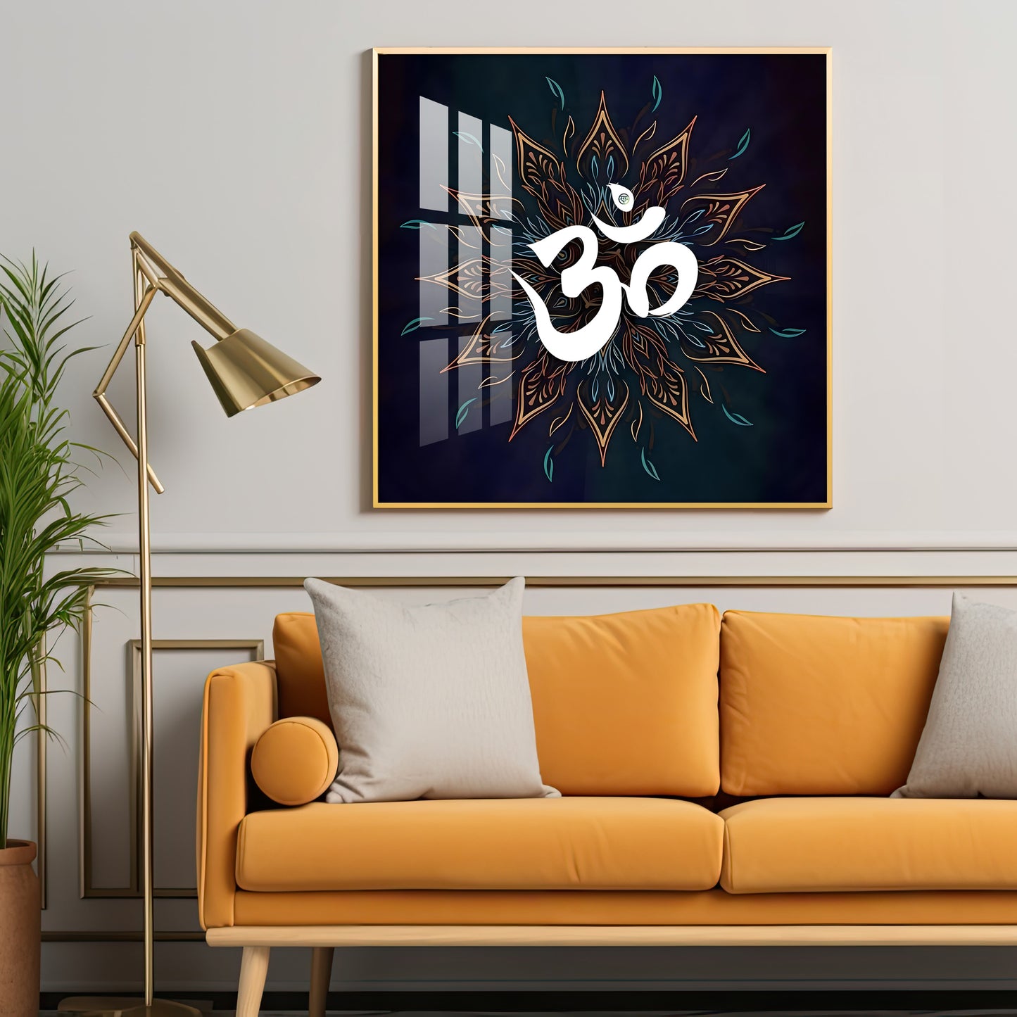 Om Shanti Premium Acrylic Square Wall Art