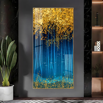 Sparkling Leaves Premium Acrylic Vertical Wall Art