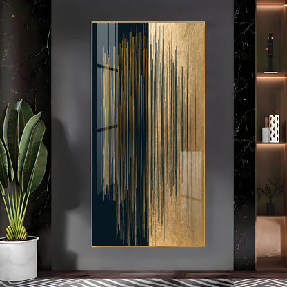 Black & Golden Textured Premium Acrylic Vertical Wall Art