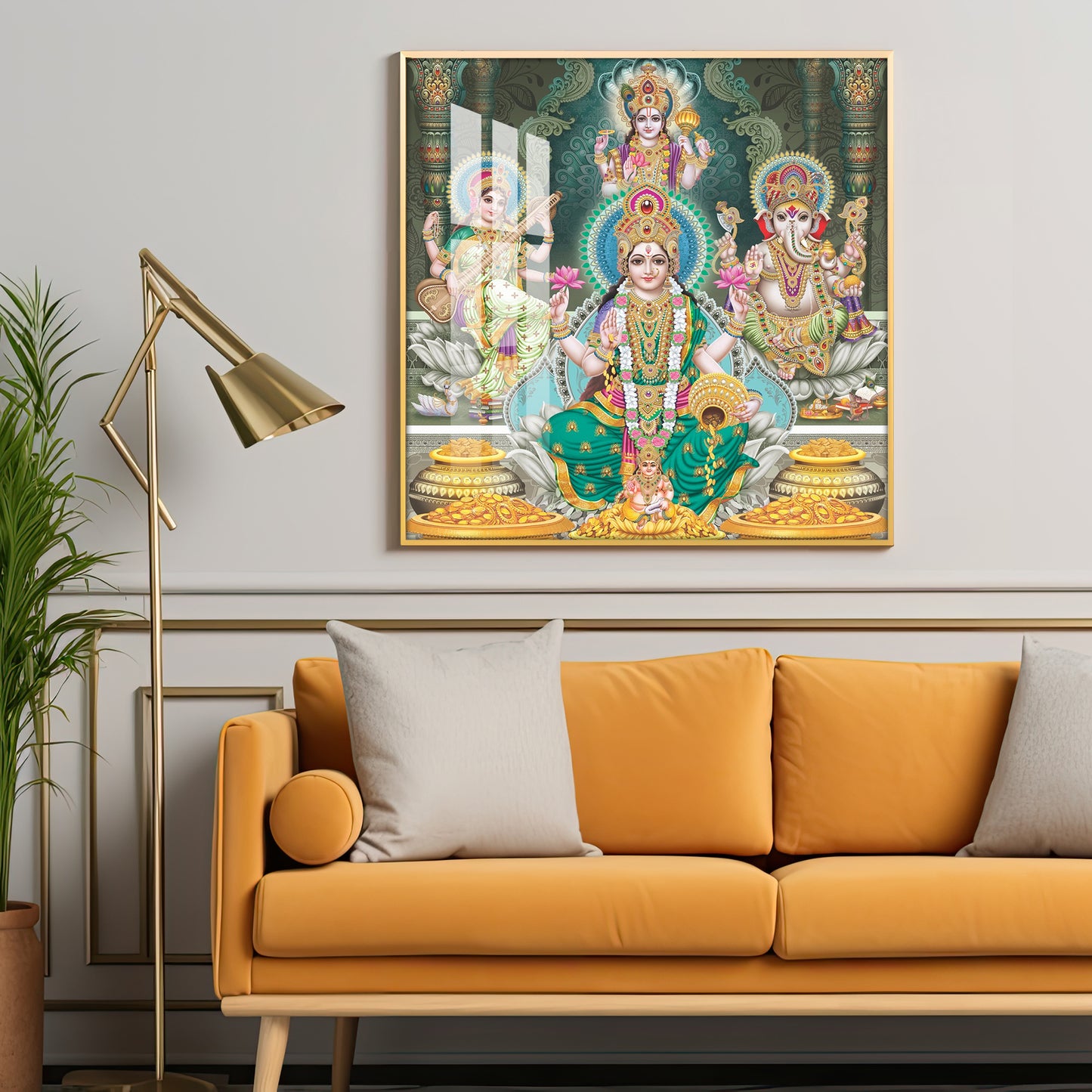 Divine Essence Of Supreme Deities Premium Acrylic Square Wall Art