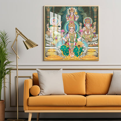 Divine Essence Of Supreme Deities Premium Acrylic Square Wall Art
