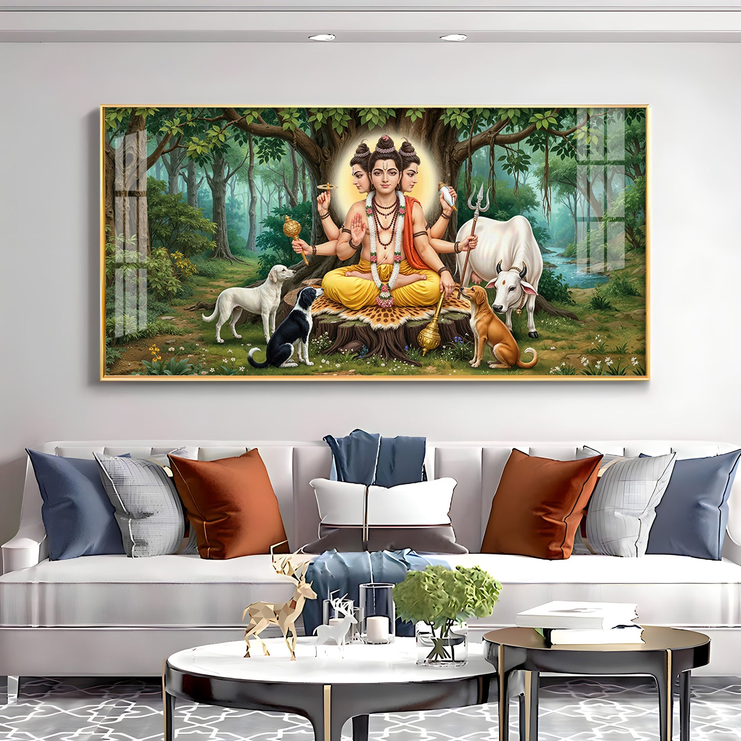 Lord Dattatreya Dattaguru Premium Acrylic Horizontal Wall Art