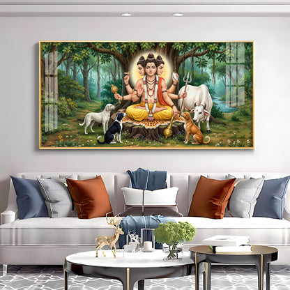 Lord Dattatreya Dattaguru Premium Acrylic Horizontal Wall Art