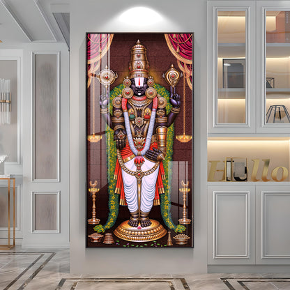 Lord Venkateswara Tirupati Balaji Premium Acrylic Vertical Wall Art