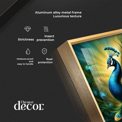 Heavenly Peacock Premium Acrylic Vertical Wall Art