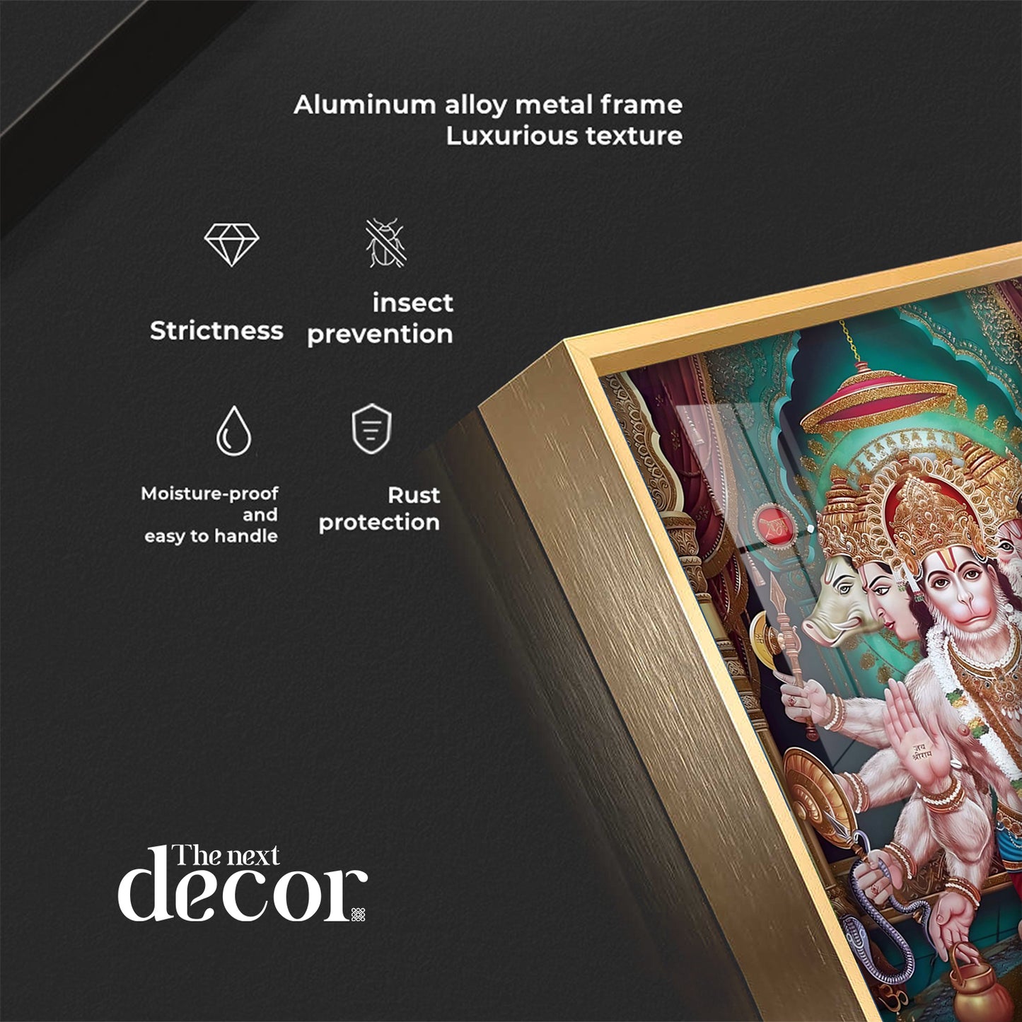 Celestial Guardian Lord Hanuman Premium Vertical Acrylic Wall Art