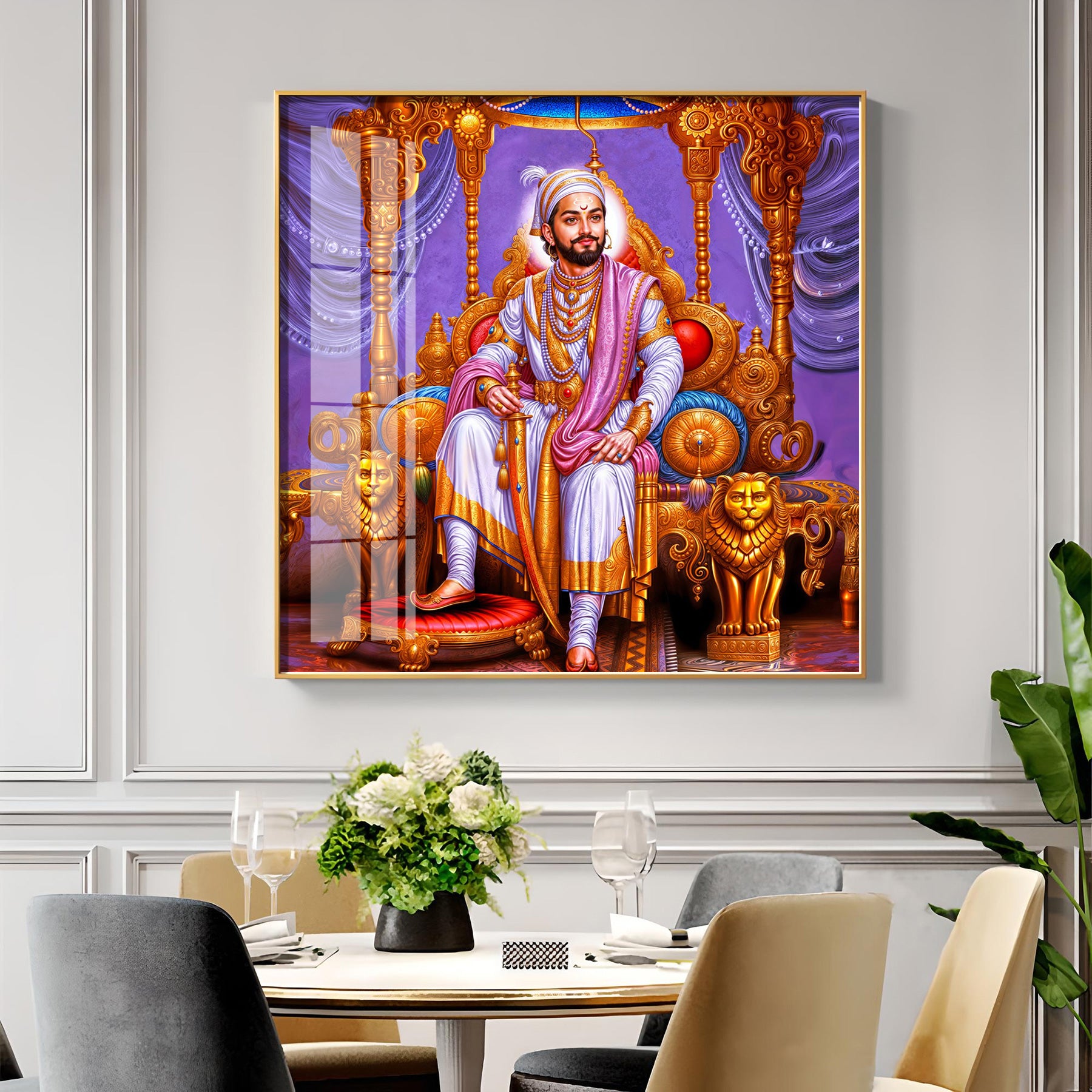 Chhatrapati Shivaji Maharaj Premium Acrylic Square Wall Art