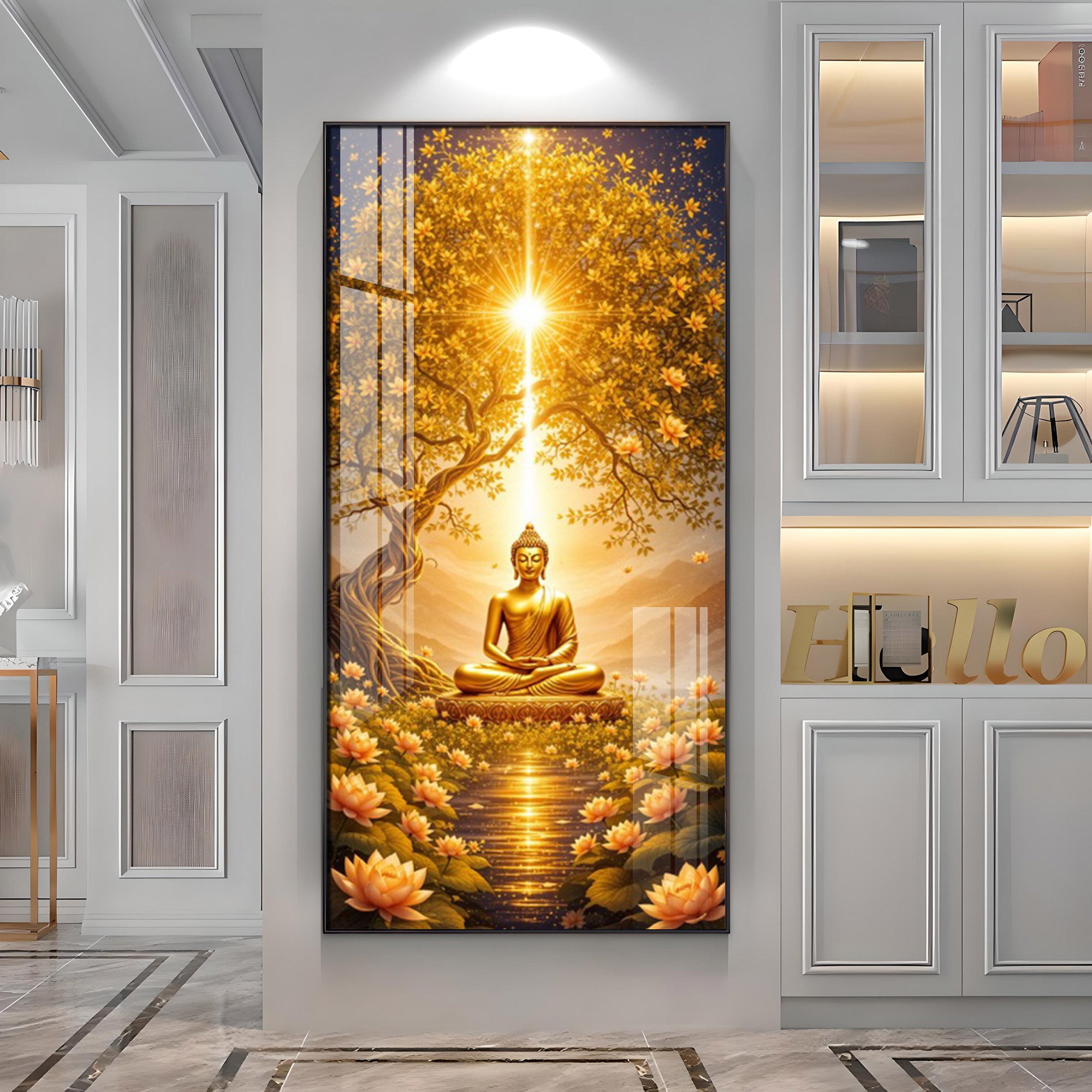 Buddha's Embrace Premium Acrylic Vertical Wall Art