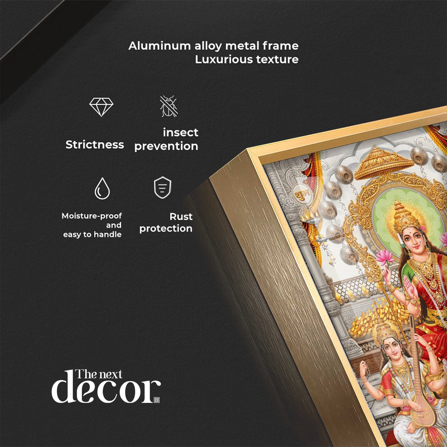 Goddess Laxmi Ji Radiant Premium Acrylic Vertical Wall Art