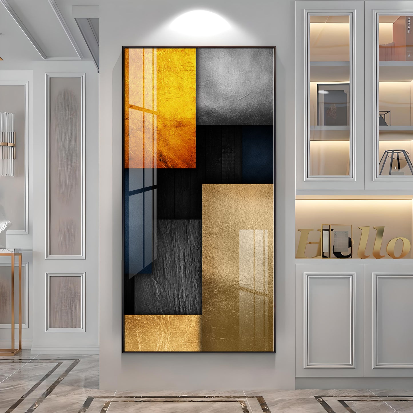 Modern Minimalist Geometric Premium Acrylic Vertical Wall Art