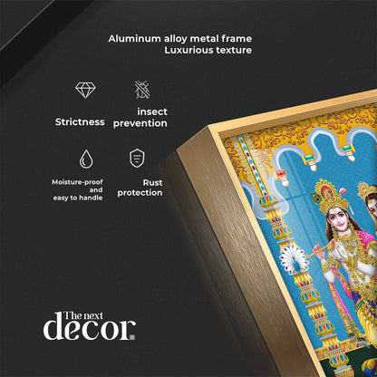 Divine Radha and Krishna Premium Acrylic Vertical Wall Art