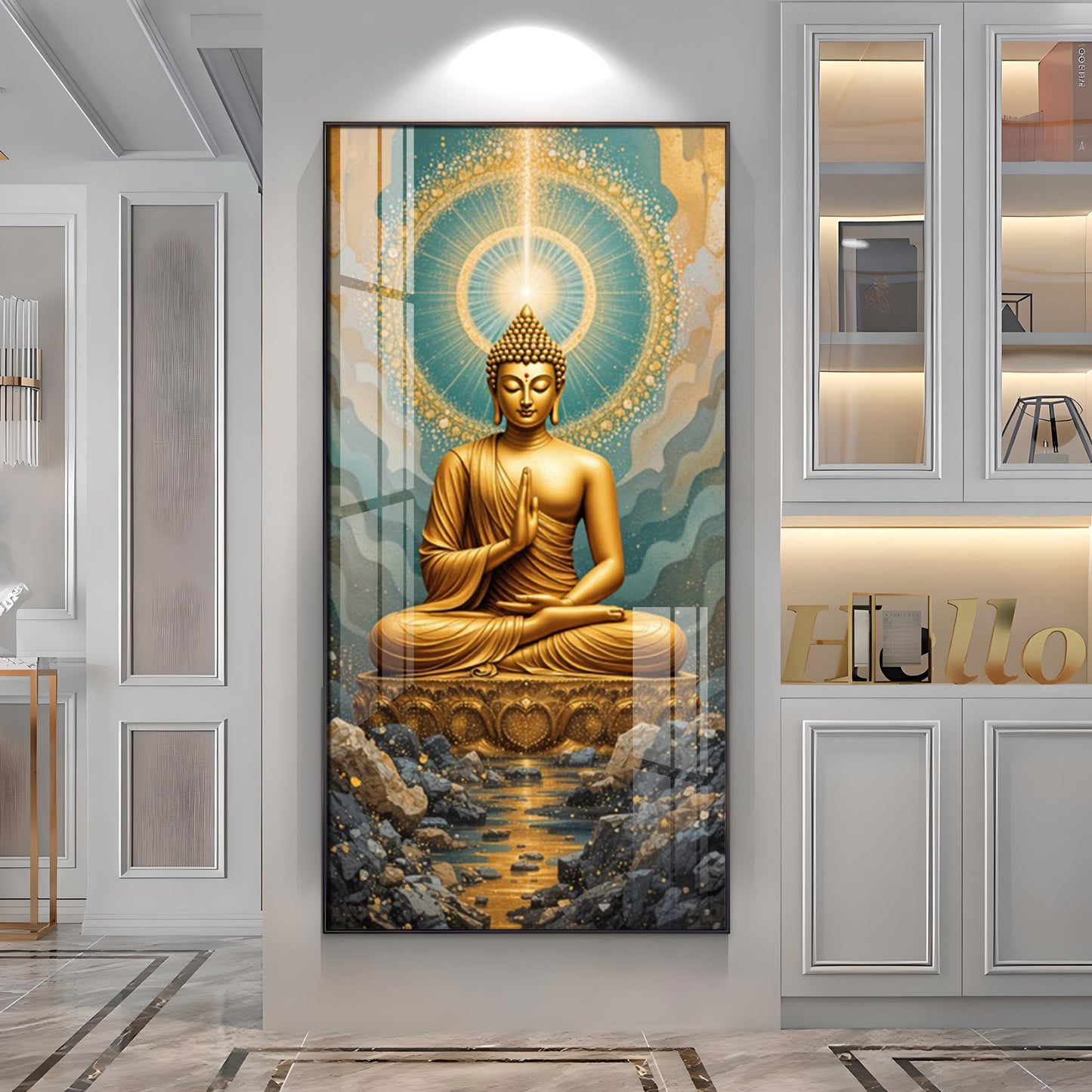 Buddha Bliss Premium Acrylic Vertical Wall Art
