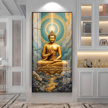 Buddha Bliss Premium Acrylic Vertical Wall Art