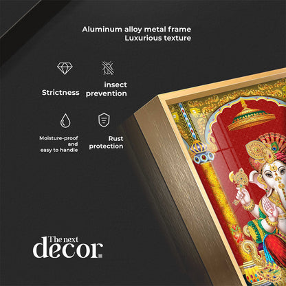 Majestic Lord Ganesha Premium Acrylic Vertical Wall Art