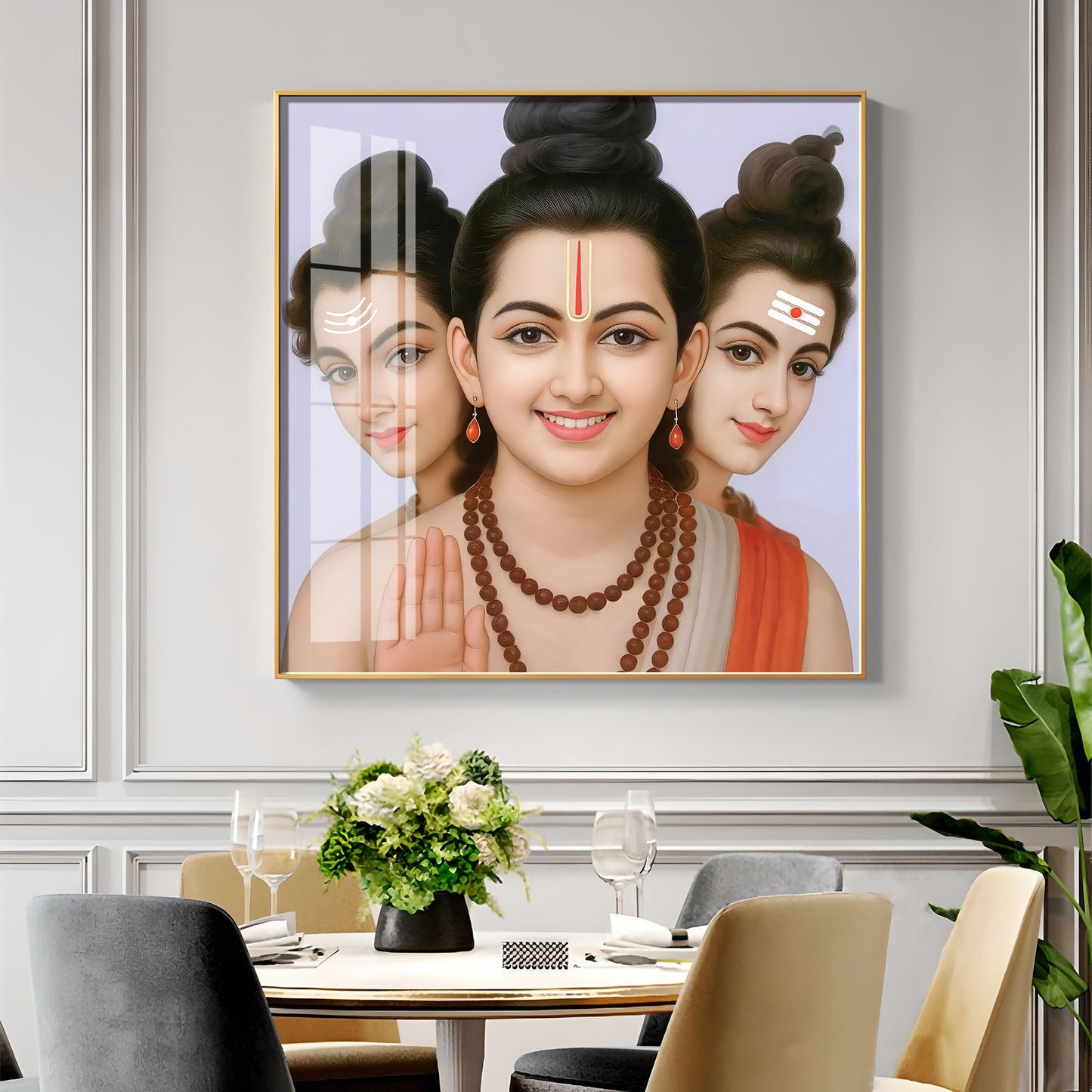 Sri Dattatreya Maharaj Ji Premium Acrylic Square Wall Art