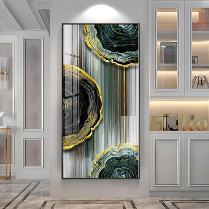 Modern Golden Annual Ring Premium Acrylic Vertical Wall Art