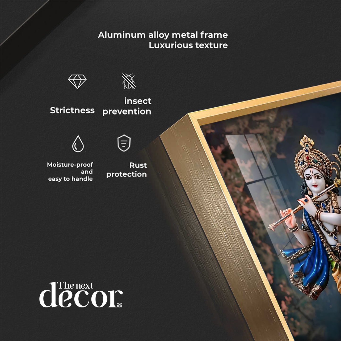 Divine Harmony Of Krishna Premium Vertical Acrylic Wall Art