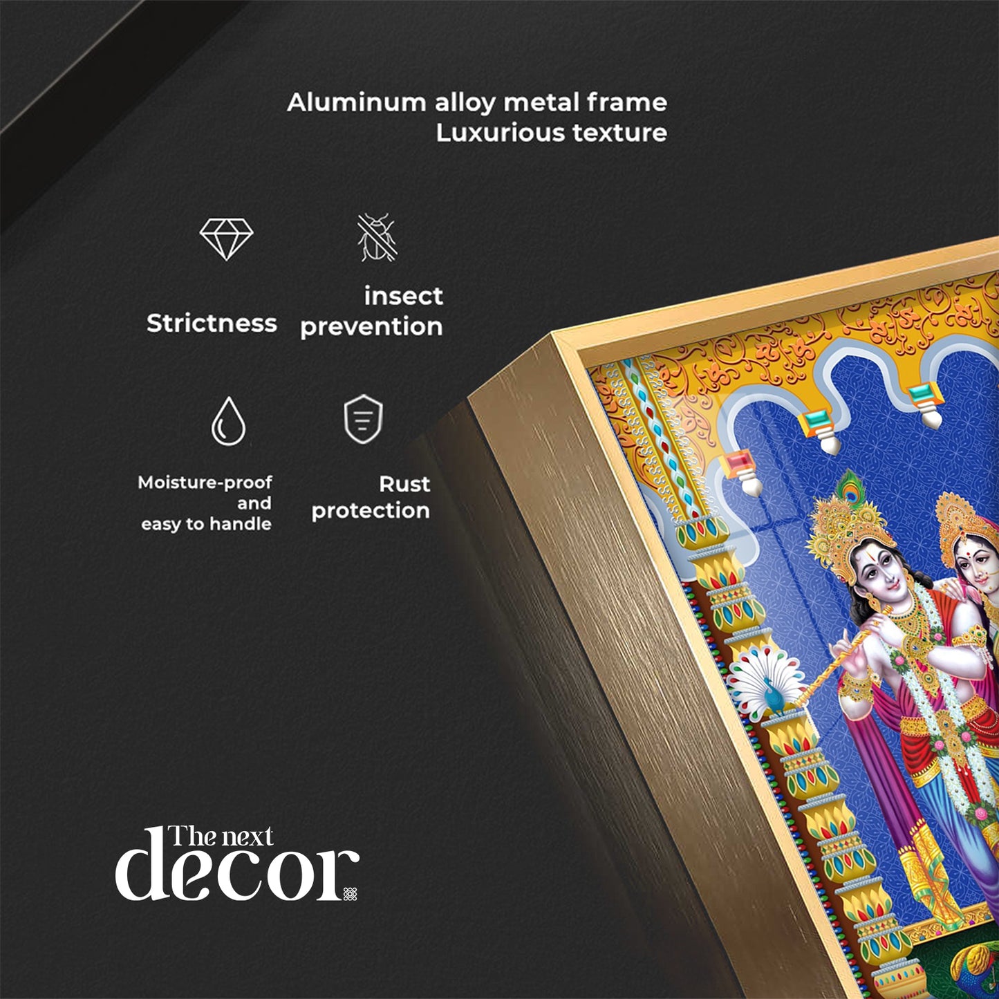 Radha and Krishna Essence Premium Acrylic Vertical Wall Art