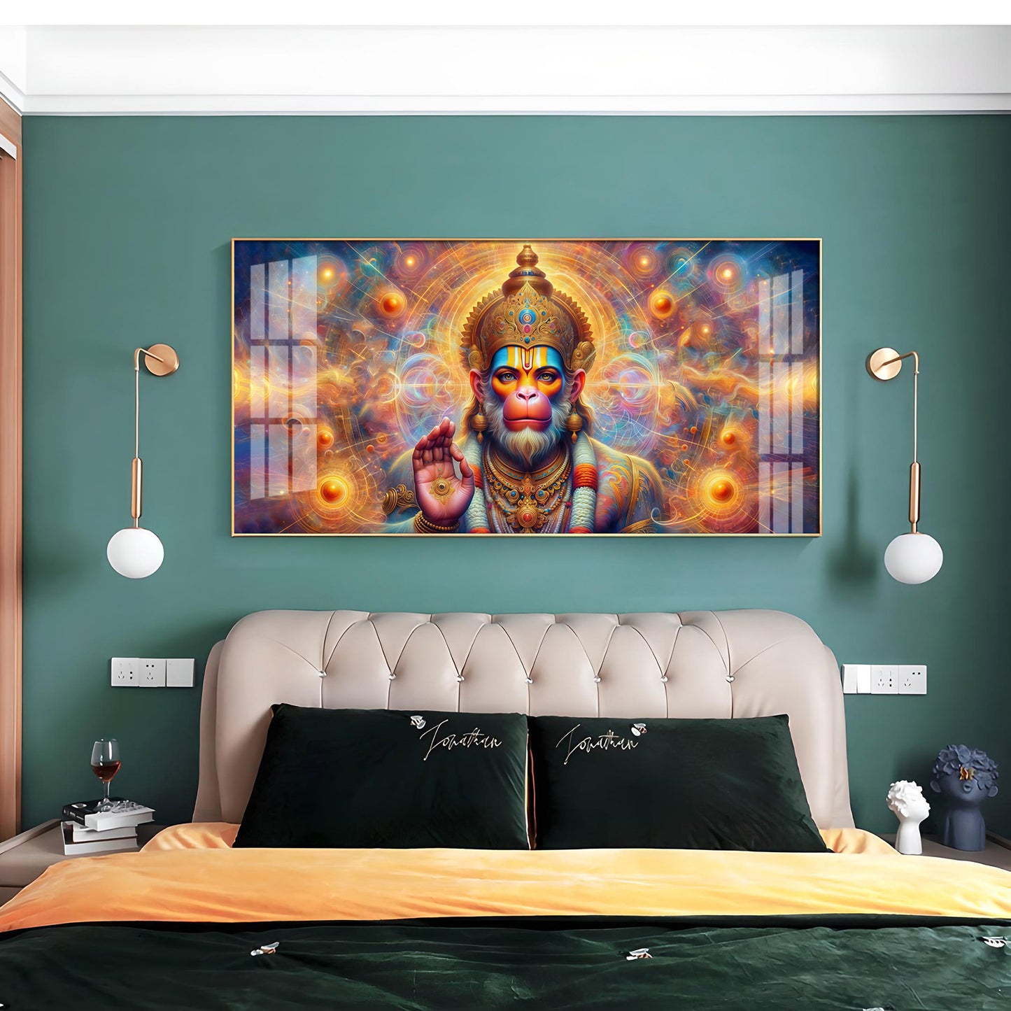 Divine Bajarang Bali Premium Acrylic Horizontal Wall Art