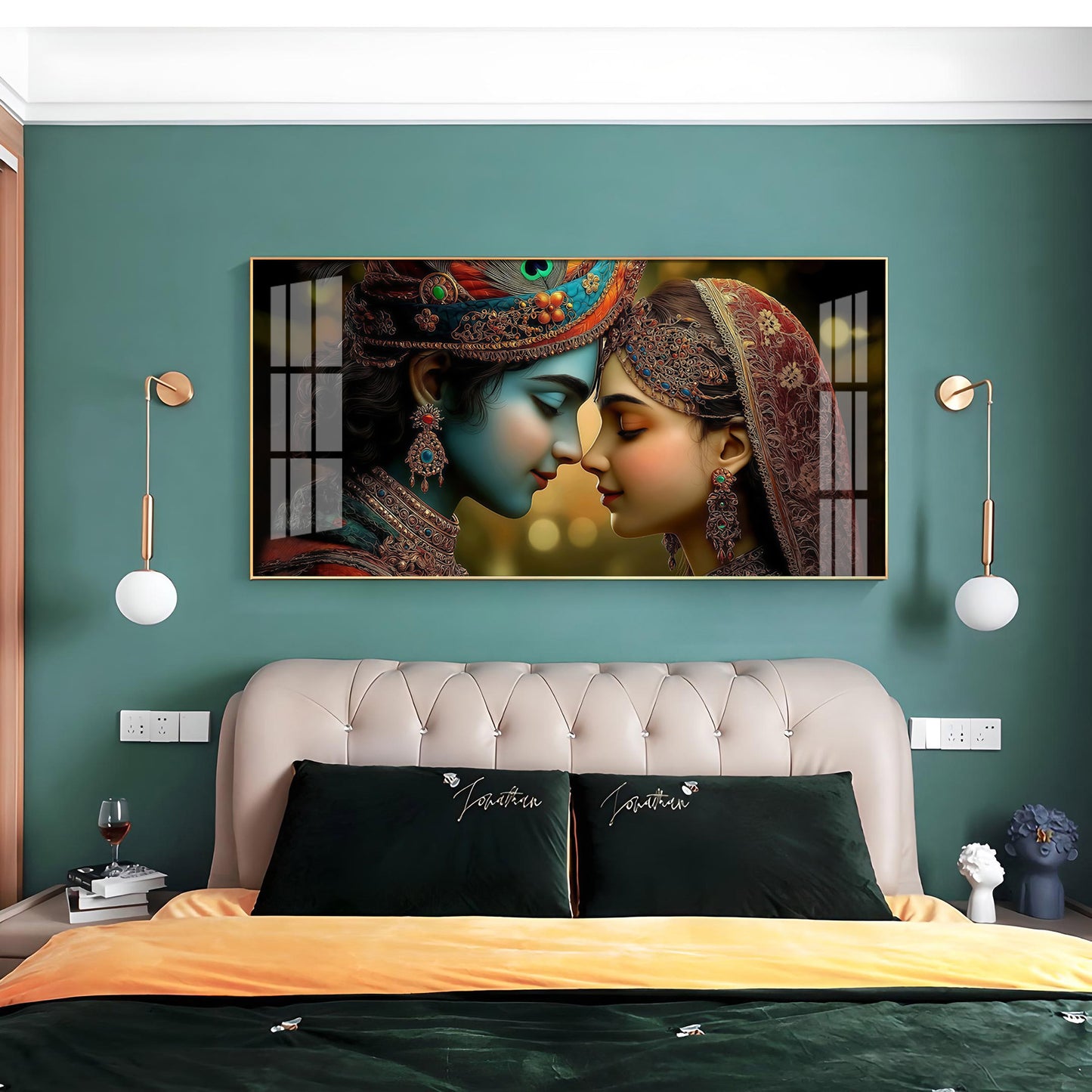 Radhe krishna Premium Acrylic Horizontal Wall Art