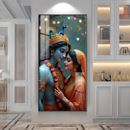 Radha Krishna Togetherness Premium Acrylic Wall Art