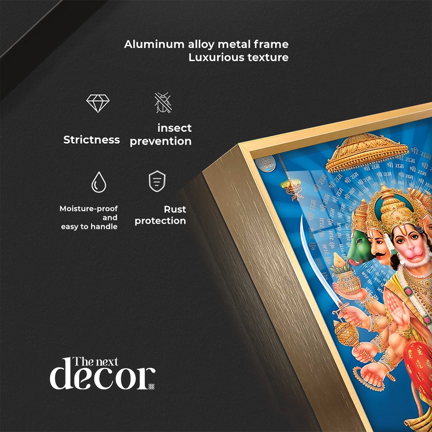 Panchmukhi Hanuman Premium Acrylic Vertical Wall Art