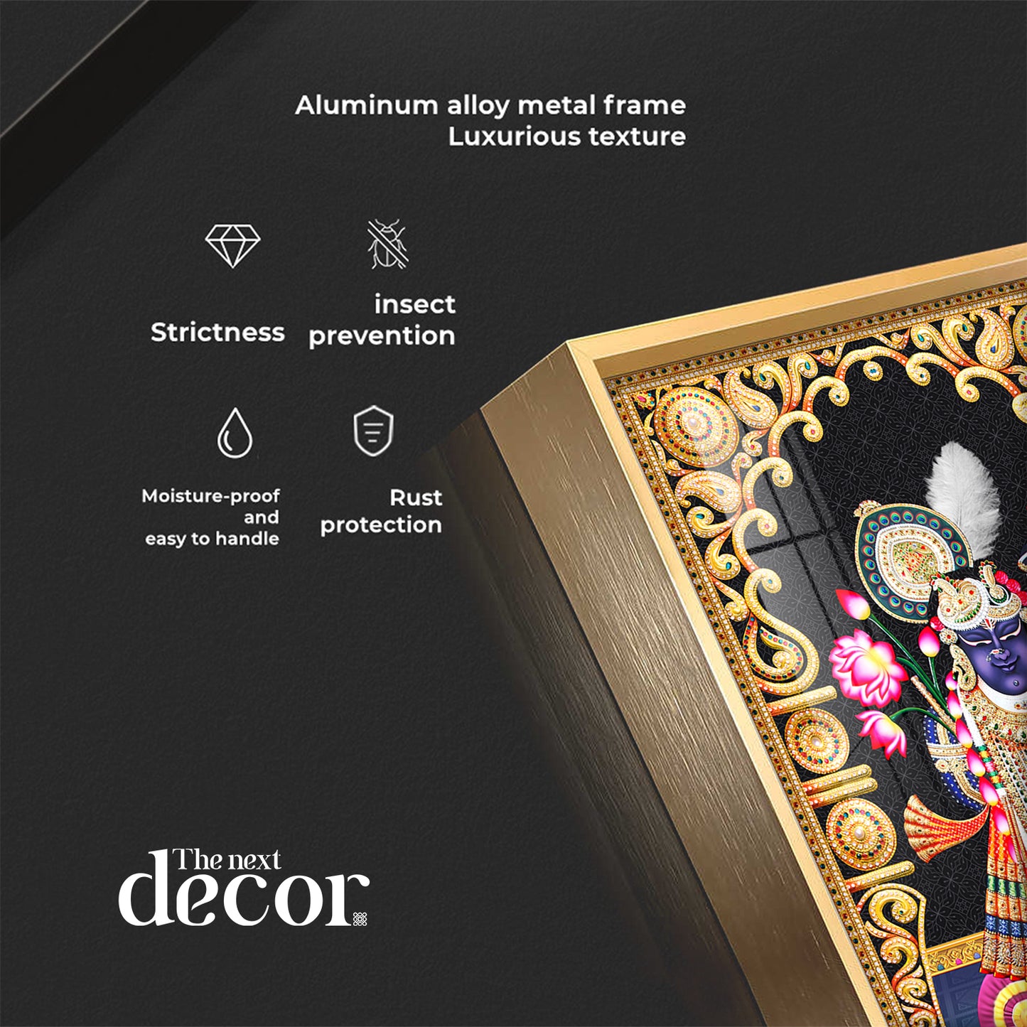 Celestial Krishna Premium Acrylic Vertical Wall Art