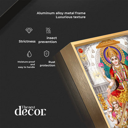 Mural of Goddess Laxmi Premium Acrylic Vertical Wall Art