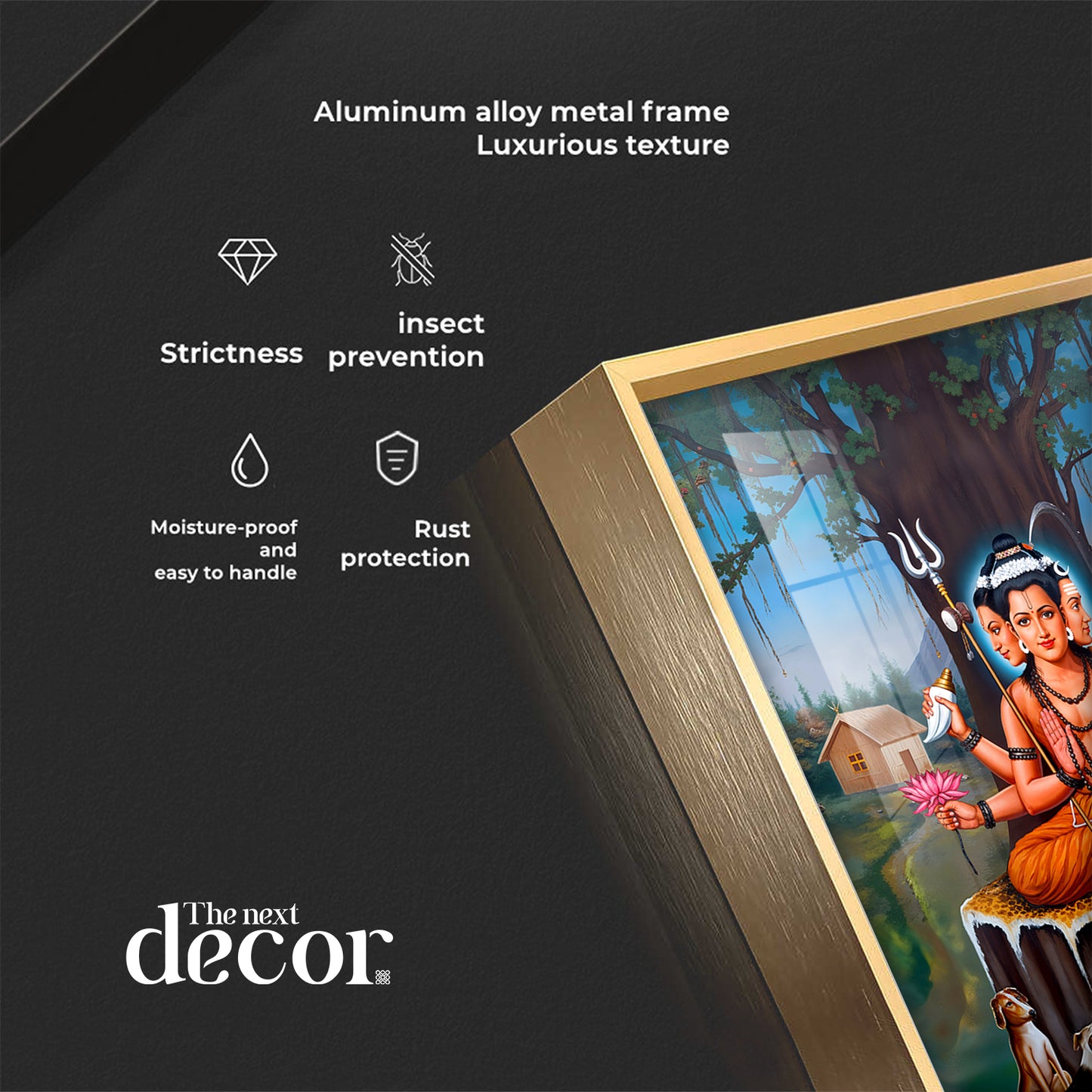 Lord Dattatreya Portray Premium Acrylic Vertical Wall Art