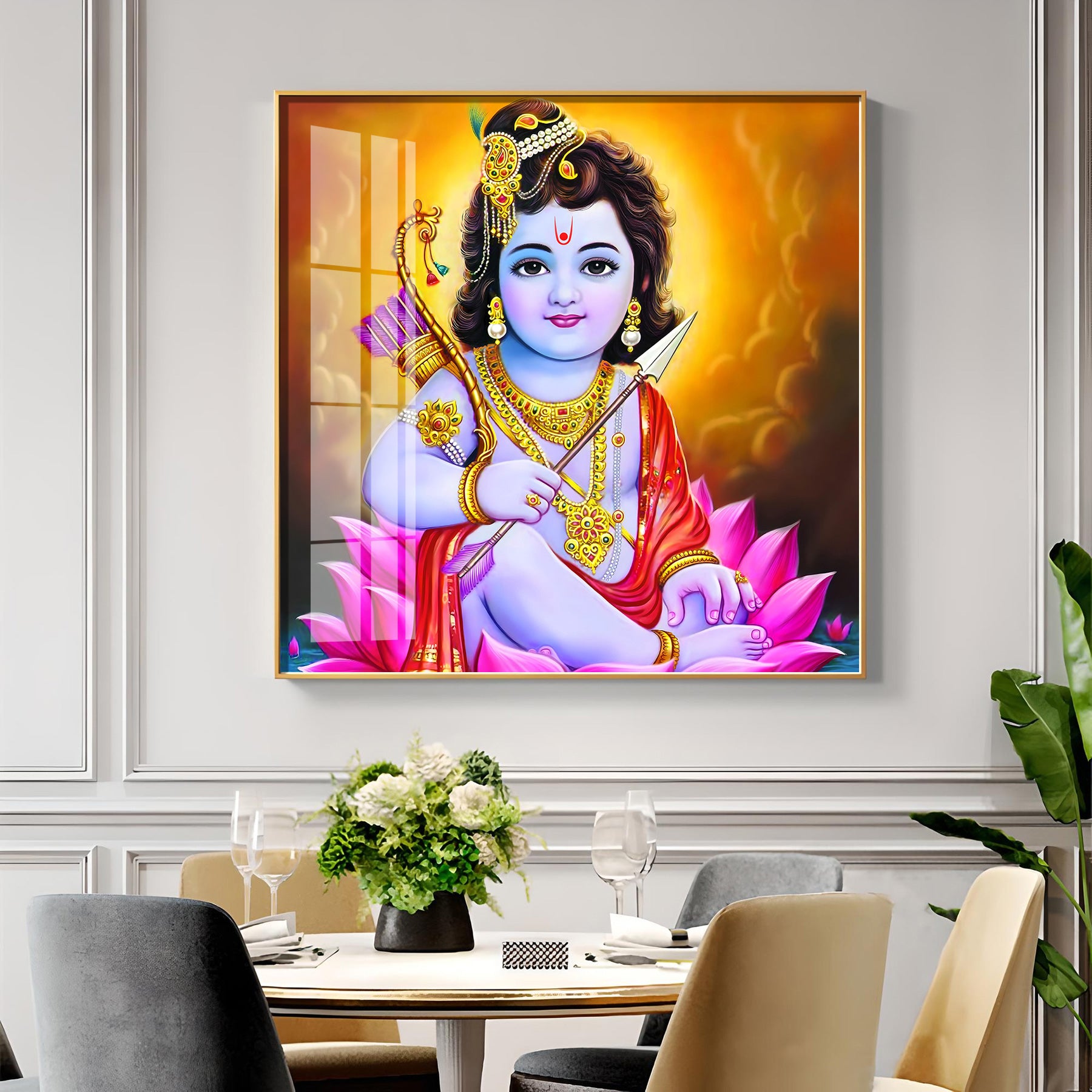Shree Ram Premium Acrylic Square Wall Art