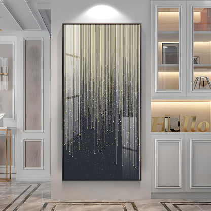 Golden Line Frame For Entrance Hall Premium Acrylic Vertical Wall Art