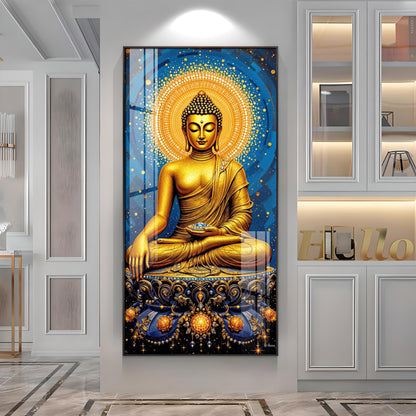 Calm Buddha Deliberation Premium Acrylic Vertical Wall Art