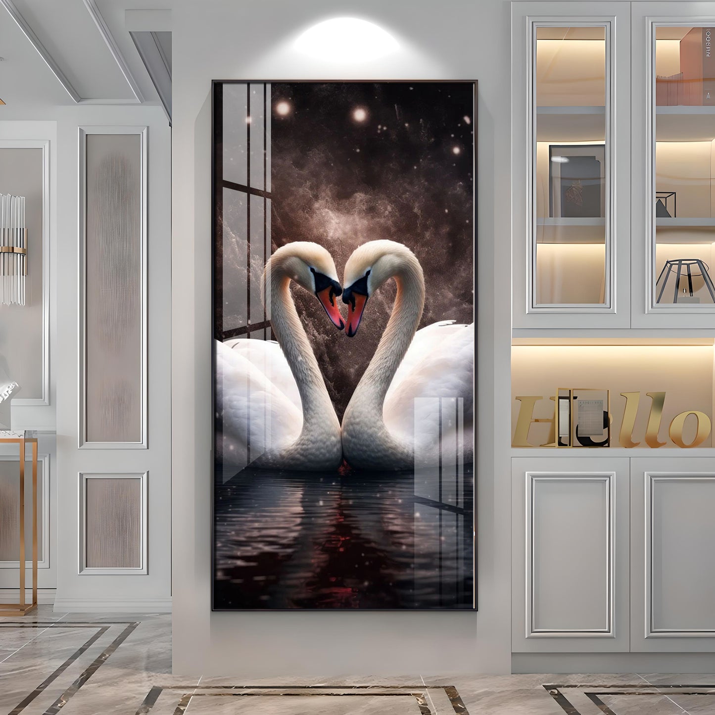 The Swans Majestic Duet Premium Acrylic Wall Art