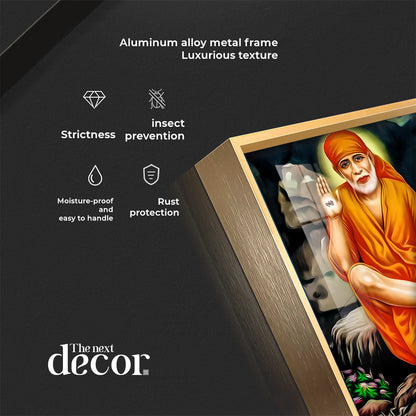 Sri Sai in Tranquil Premium Vertical Acrylic Wall Art