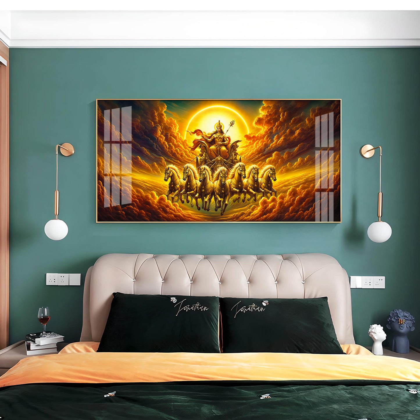 Surya Bhagwan Premium Acrylic Horizontal Wall Art
