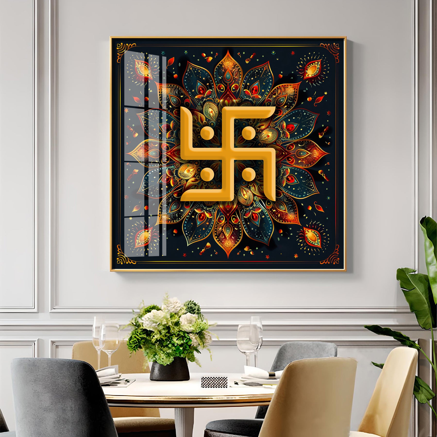 Swastika Character Premium Acrylic Square Wall Art