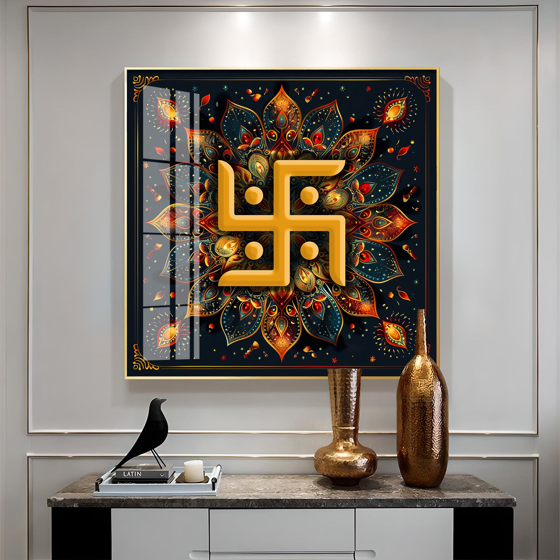 Swastika Character Premium Acrylic Square Wall Art