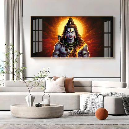God Shiva Premium Acrylic Horizontal Wall Art