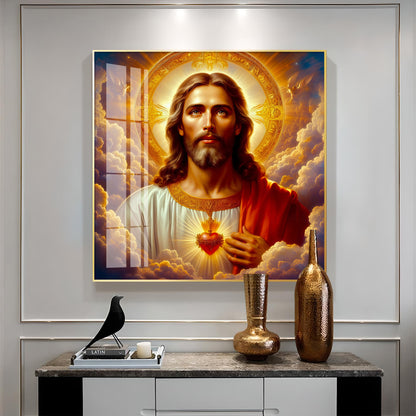 Holy Jesus Premium Acrylic Square Wall Art