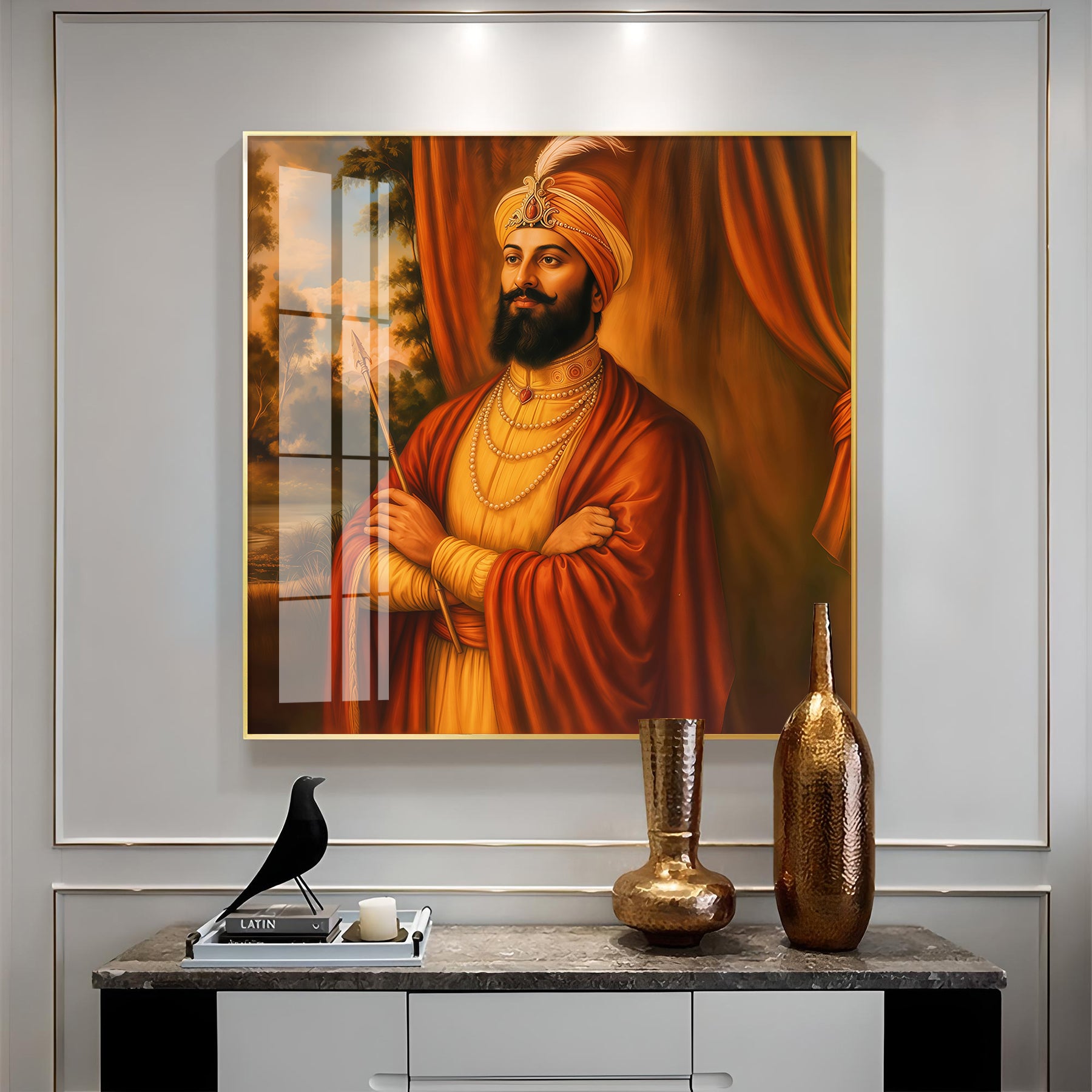 Divine Guru Gobind Singh Ji Premium Acrylic Square Wall Art