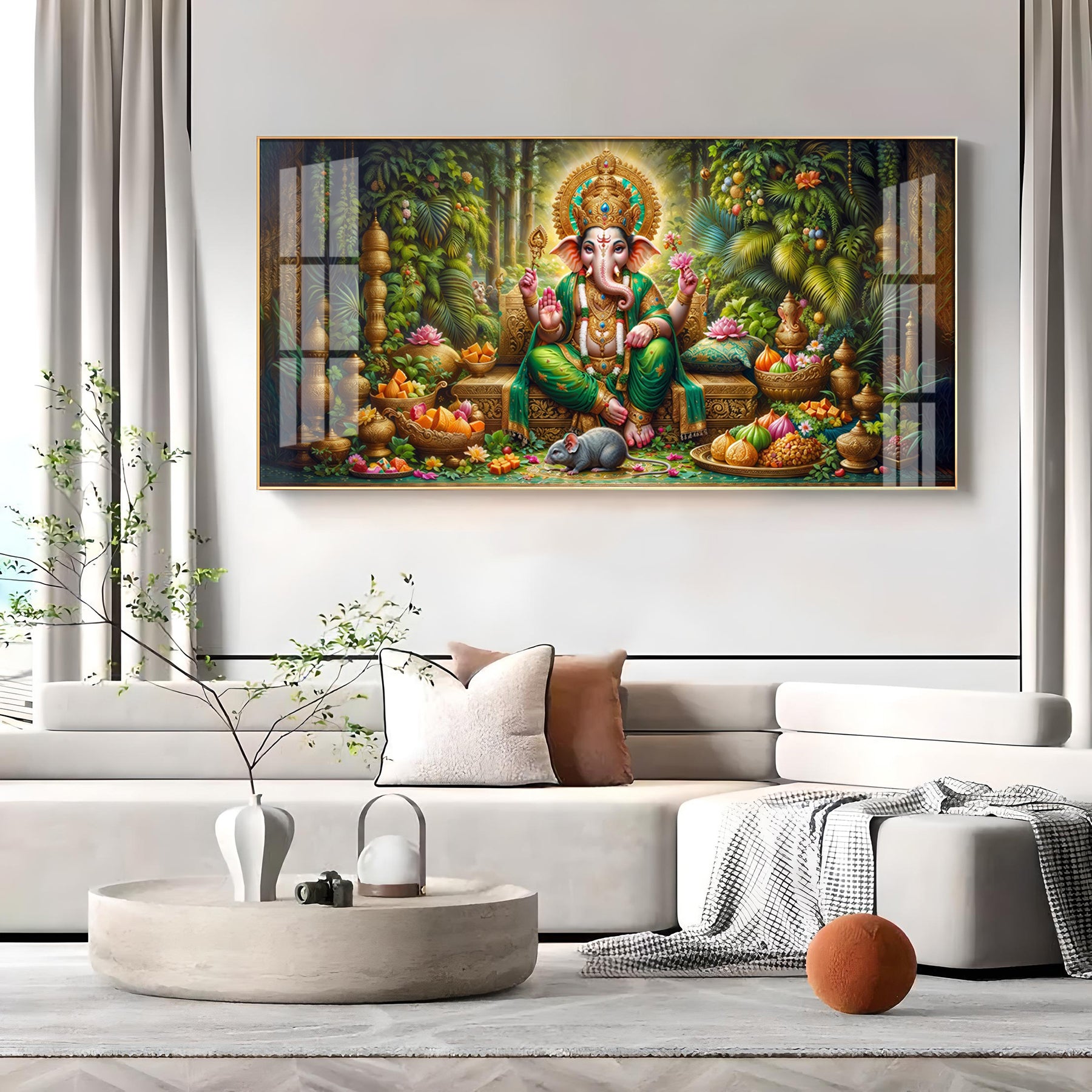 Ganpati In Forest Premium Acrylic Horizontal Wall Art