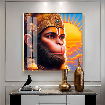 Jai Shri Bajarang Bali Premium Acrylic Square Wall Art